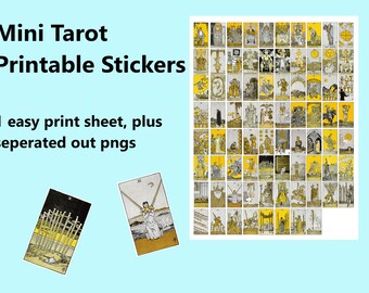 Digital: Mini Tarot Printable Stickers for Journalling