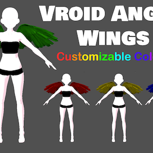 Stunning 3D Angel Wing VTuber Asset - Fully Animated & Customizable for Virtual Streamers Digital DownLoad Vroid VTuber