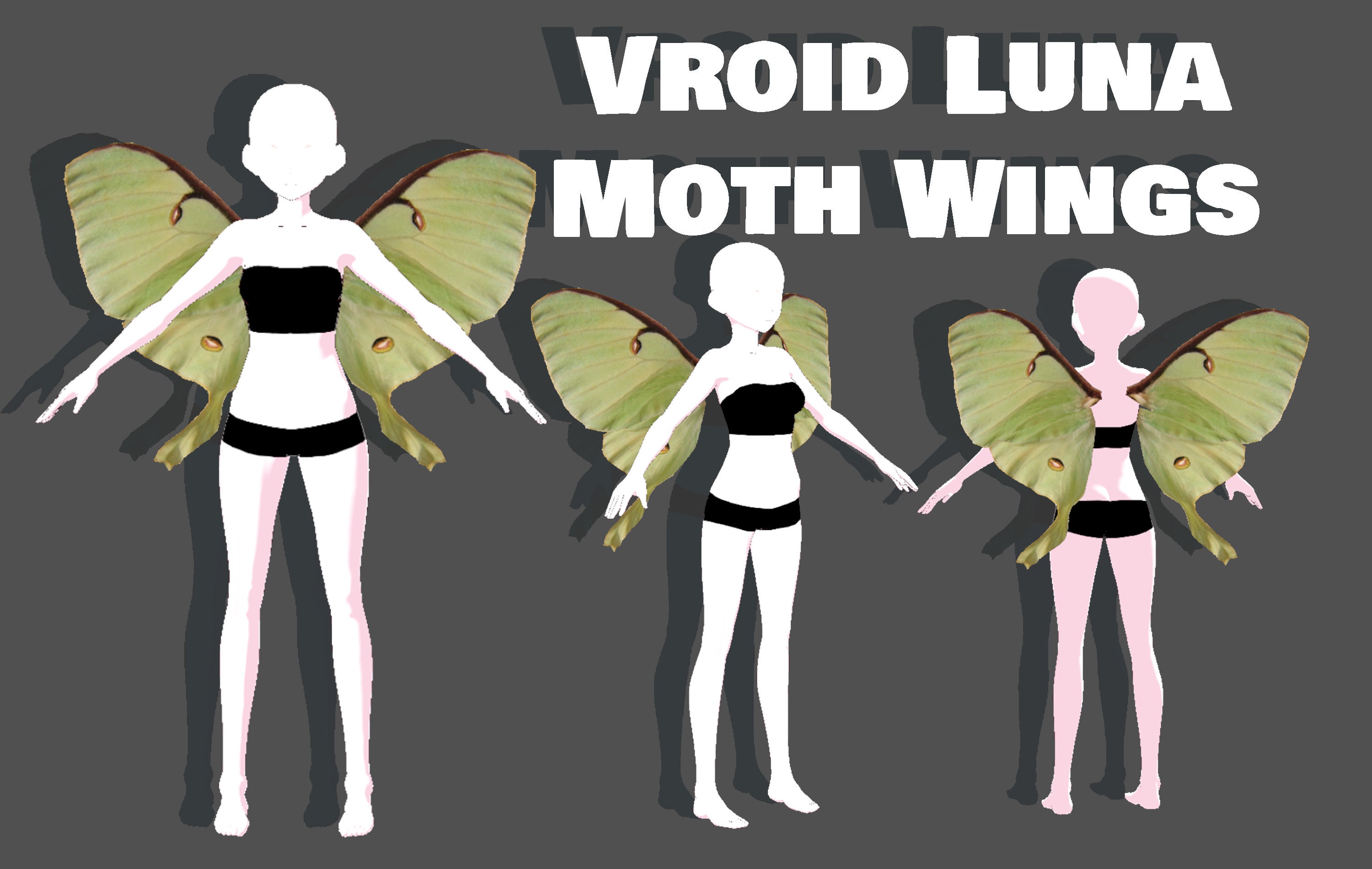 Digital Download Vroid Preset Angel Wings with physics