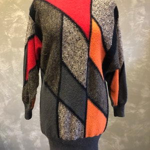 Vintage ESCADA SRB mehrfarbig Alpaka Blend Swater- Cardigan Gr. M