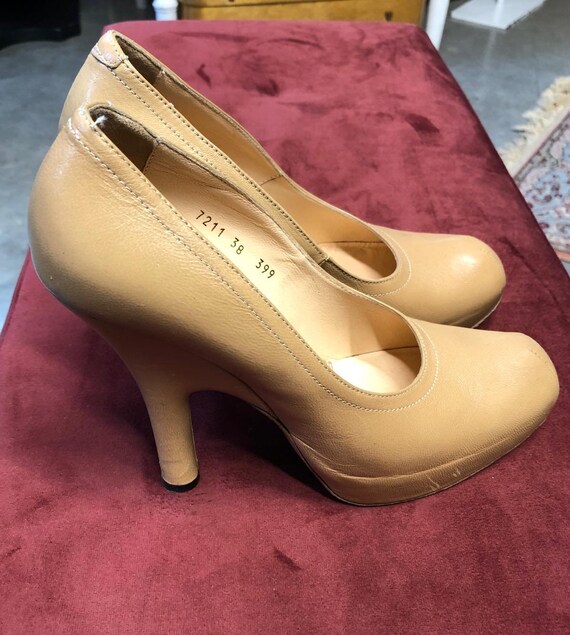 Vivienne Westwood 90s tan leather platform heels S
