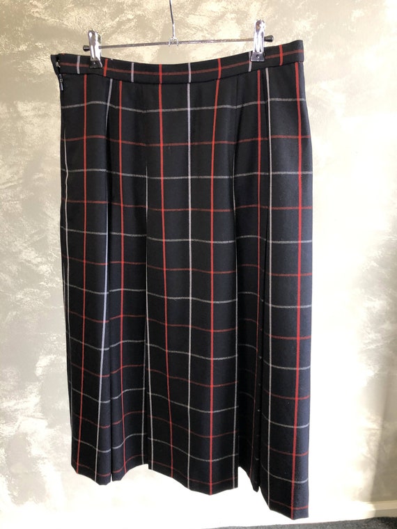 Vintage BURBERRY Navy Blue Skirt Pleated Plaid Check Size M-L - Etsy
