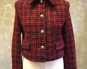Vintage Gianni Versace Sport Wool Tweed Blazer Talla M