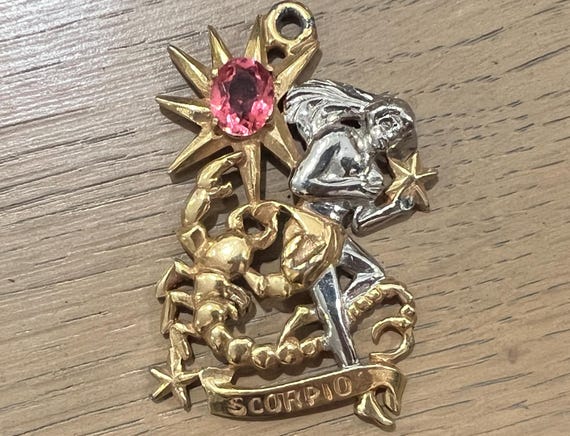 KJL Kenneth Jay Lane 1960’s Scorpio Zodiac Pendant - image 1