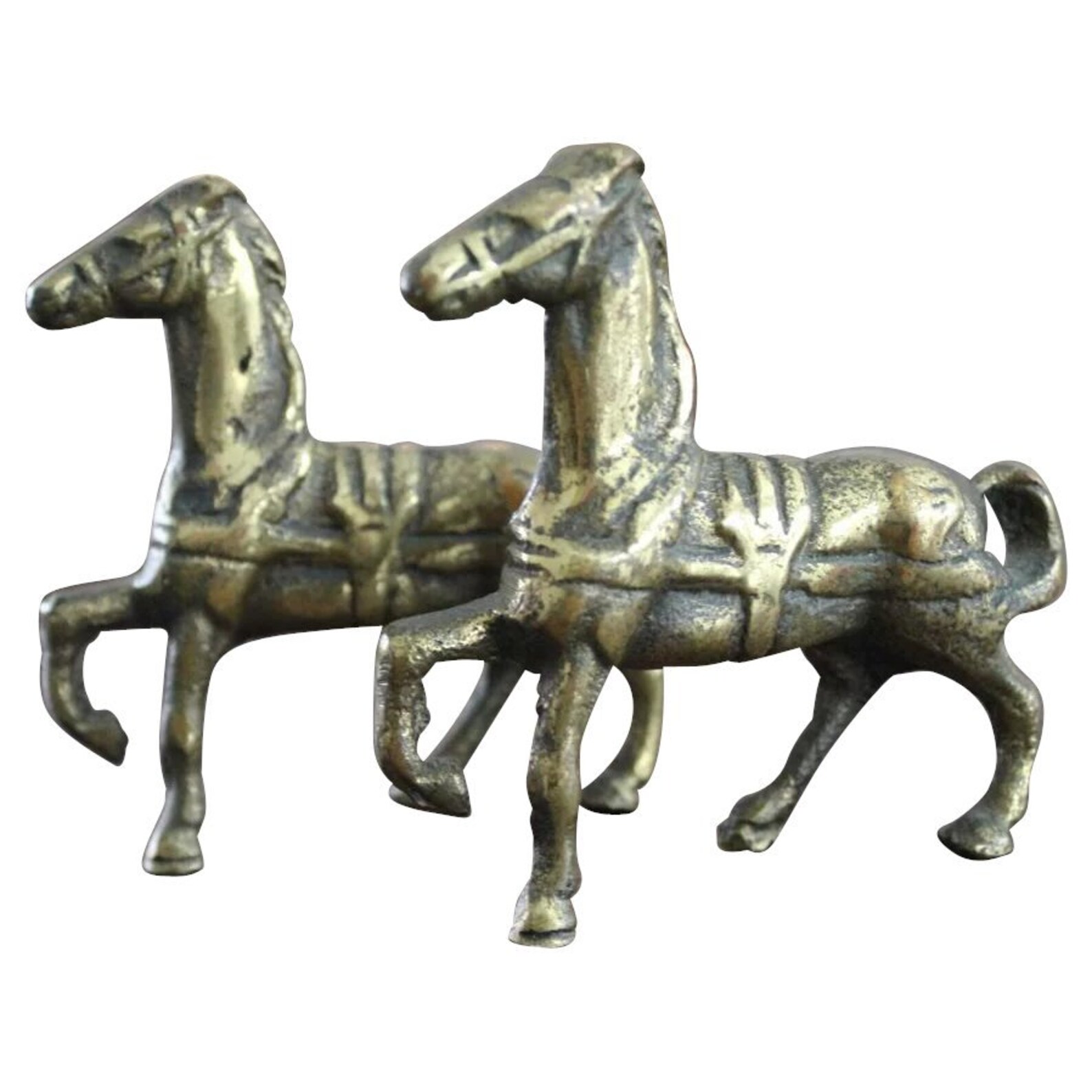 Vintage Pair of Bronze Horse Figurines Etsy