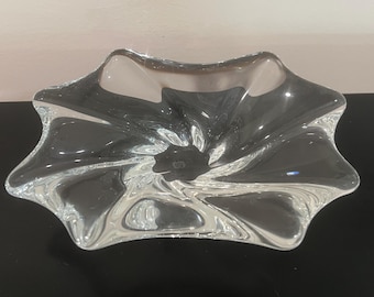 Baccarat Ashtray Crystal Made in France Vintage Stamped High