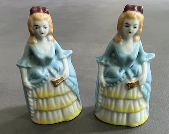 VTG Pair of Ceramic Lady Bell Figurines Made in Japan
