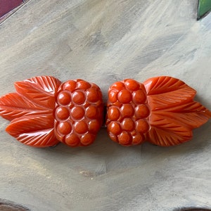 Vintage Heavily Carved Bakelite Pineapple Sash Dress Two Piece Buckle image 1