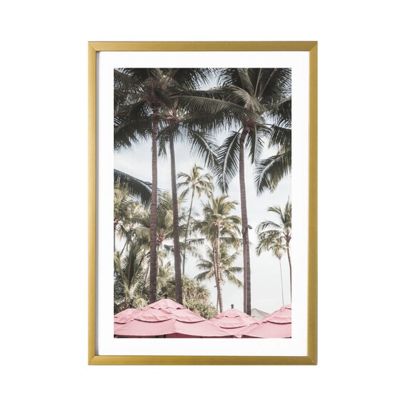 Hawaii // Pink Wall Decor // Honolulu Photography // Blush Decor // Pink Gallery Wall Prints // Umbrella Prints // Palm Trees Wall Art Print