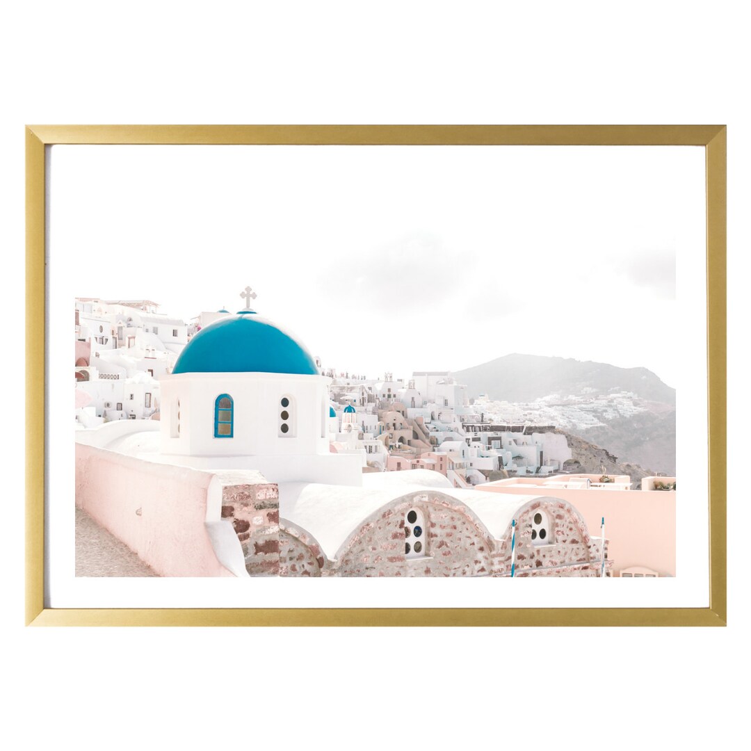 Santorini Greece Wall Art Print Pink Photography Room Decor Etsy