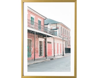 New Orleans Art French Quarter Pink Poster Druck Wanddekoration