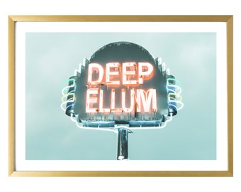 Dallas Photography Print Deep Ellum Sign Wall Art Room Decor