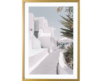 Santorini Greece White Wall Art Print Office Decor