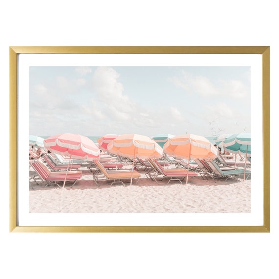 Beach Wall Decor Pastel Aesthetic Large Wall Art Miami Print Home Decor
