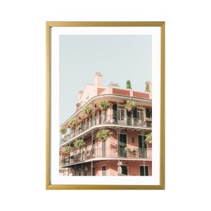 New Orleans Art French Quarter Pink Poster Print Wall Decor