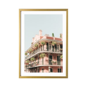Póster rosa del Barrio Francés de Arte de Nueva Orleans, decoración de pared