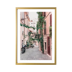 Póster de arte de pared de Roma, Italia, Impresión de viaje, Póster en colores pastel rosa para dormitorio, guardería, sala de estar