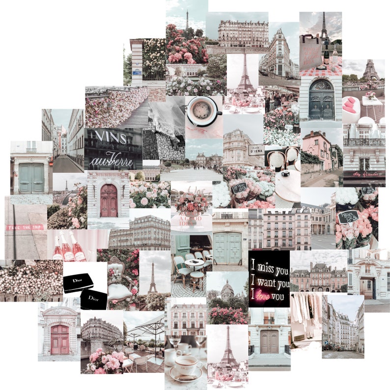 Paris Print Kit Set of 50 Collage Wall Art Gallery Wall Prints | Etsy