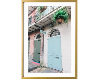 New Orleans Art French Quarter Blue Poster Print Wall Decor