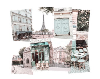 Paris Posters Aesthetic Green Photography Prints Set of 8 Wall Art