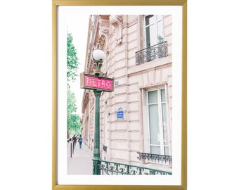 Paris Photography Print Hot Pink Wall Art Travel Room Decor