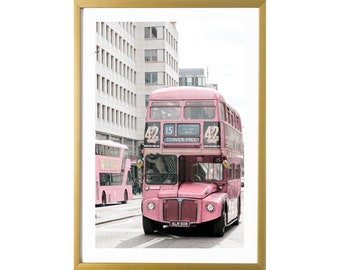 London Print Pink Wall Art Travel Room Decor