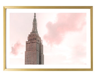 New York City Colorful Wall Art Photography Prints Empire State Building Pink Print
