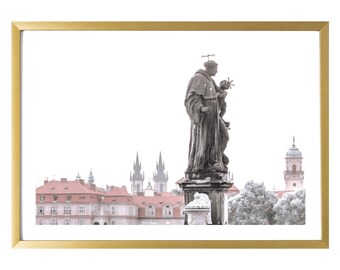 Prague Print Pink Wall Art Room Decor Travel Photography