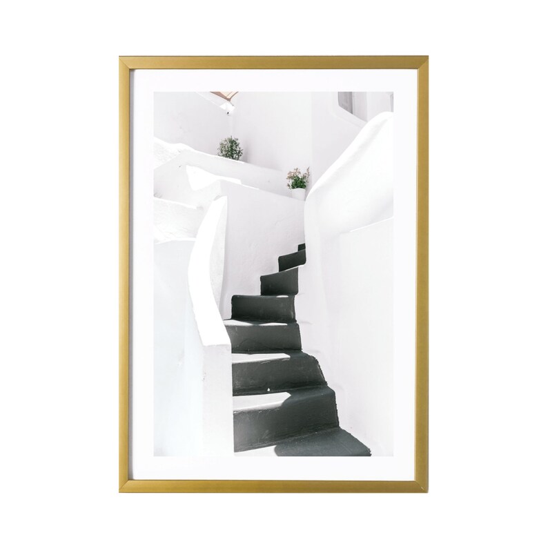 Santorini Greece Black and White Wall Art Modern Home Decor Etsy