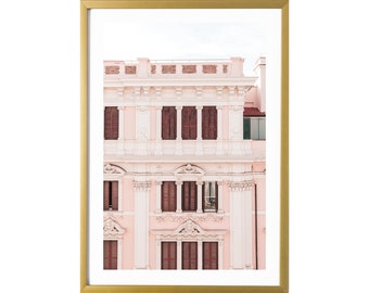Rome Italië Wall Art Travel Print Pink Art Print Pastel Poster voor de slaapkamer, kinderkamer, woonkamer