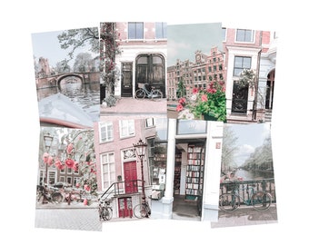 Amsterdam Netherlands Photography Prints Set of 8 Dorm Decor Wall Art