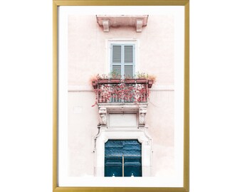 Rome Italië Wall Art Travel Print Pink Art Print Pastel Poster voor de slaapkamer, kinderkamer, woonkamer