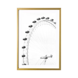 London Eye Wall Art Prints Travel Photography England Black and White Decor