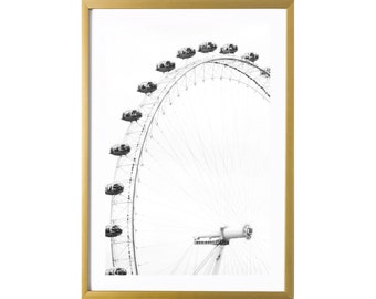 London Eye Wall Art Prints Travel Photography England Black and White Decor