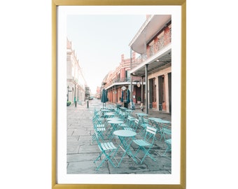 New Orleans Art French Quarter Blue Poster Print Wall Decor