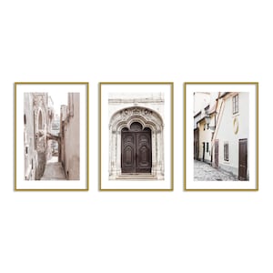 Europe Travel Prints Set of 3 Neutral Gallery Wall Art Photography