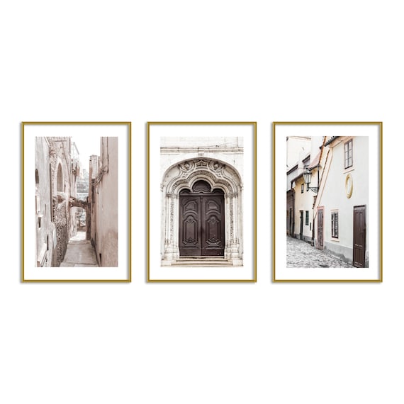 Europe Travel Prints Set of 3 Neutral Gallery Wall Art Photography