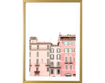 Rome Italië Wall Art Travel Print Pink Art Print Pastel Poster voor de slaapkamer, kinderkamer, woonkamer