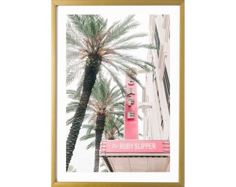 New Orleans Art French Quarter Pink Poster Print Wall Decor