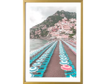 Italy Wall Art Beach Photography Print Positano Umbrella Print