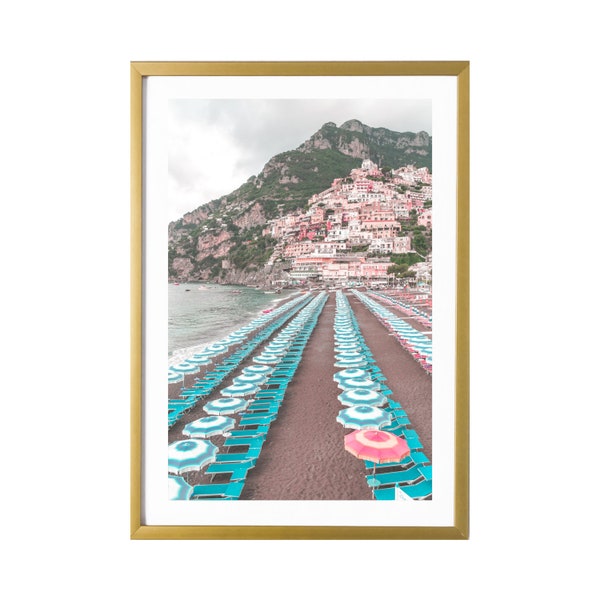 Italy Wall Art Beach Photography Print Positano Umbrella Print