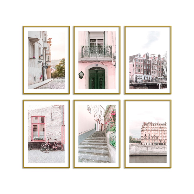 Room Decor Prints Set // Blush Decor Art Set of 6 // Prague Etsy