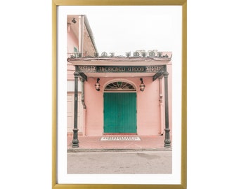 New Orleans Art French Quarter Pink Poster Druck Wanddekoration