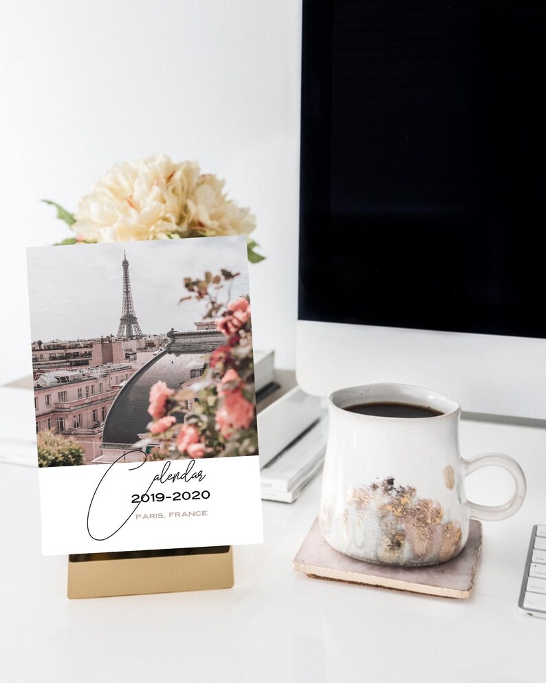 Paris 2019 2020 Academic School Year Desk Calendar Dorm Decor Etsy