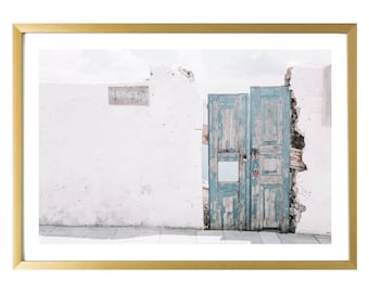 Santorini Greece Art Print Door Photography Blue Wall Art Prints