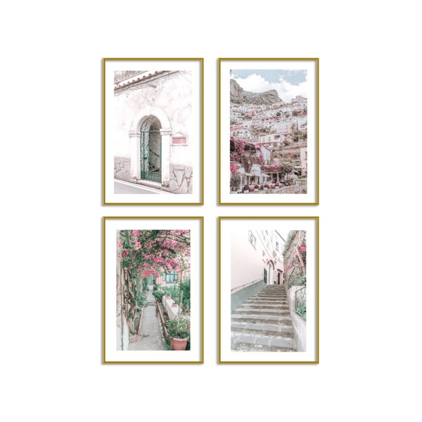 Positano Italy Travel Prints Set of 4 Gallery Wall Art Photography Set