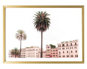 Roma Italia Arte de pared Travel Print Pink Art Print Cartel pastel para el dormitorio, guardería, sala de estar