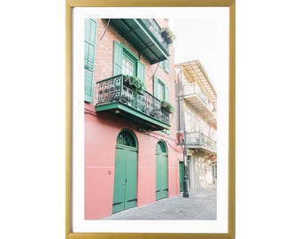 New Orleans Art French Quarter Pink Poster Print Wall Decor