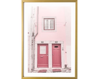 Pink Wall Art Lisbon Photography Print Portugal Room Decor Nursery and Travel