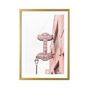 New Orleans Art French Quarter Pink Poster Print Decoración de pared